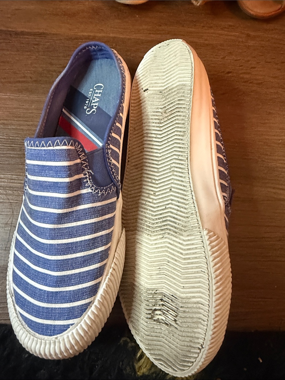 Chaps Women’s Blue Striped Slip-On Shoes size 8.5M EUR 39 - Picture 7 of 8
